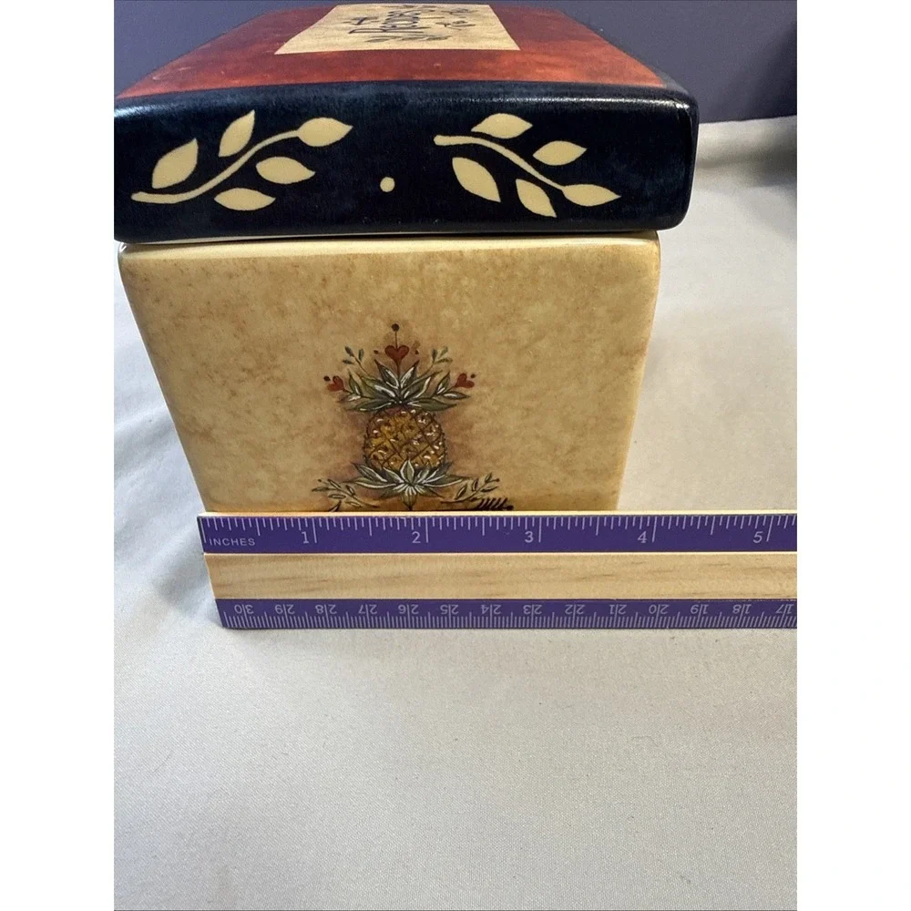 Susan Winget Certified International Ceramic Rooster Recipe Box